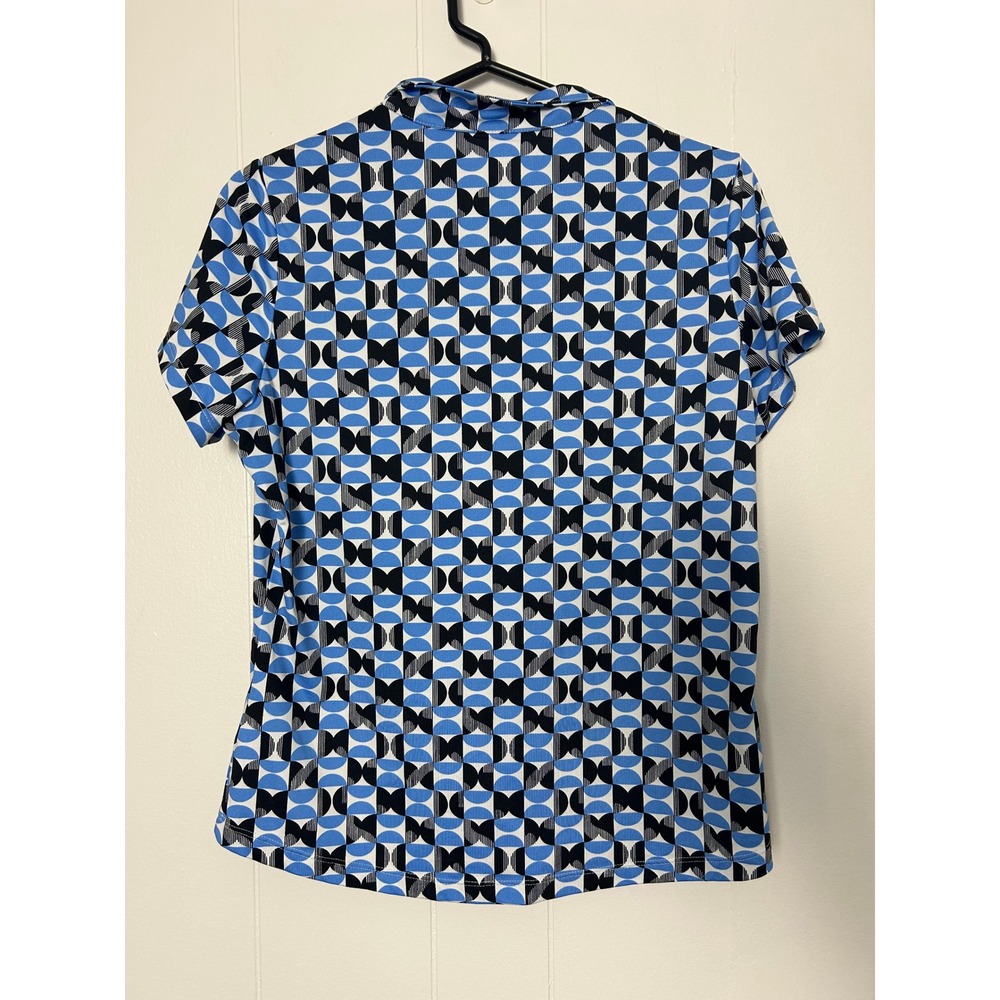 Tail Polo Shirt Womens Medium Blue Geometric Quarter Zip Golf Tennis Top sporty - Picture 3 of 7